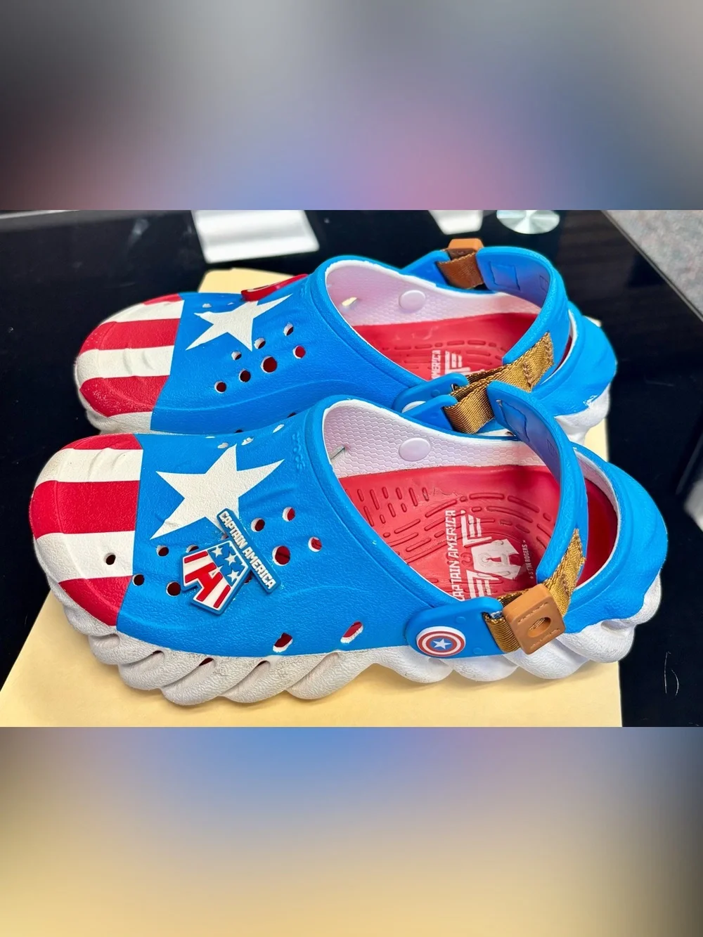 CROCS Kids Captain America Blue, Red & White